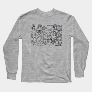 People Watching Doodle Long Sleeve T-Shirt